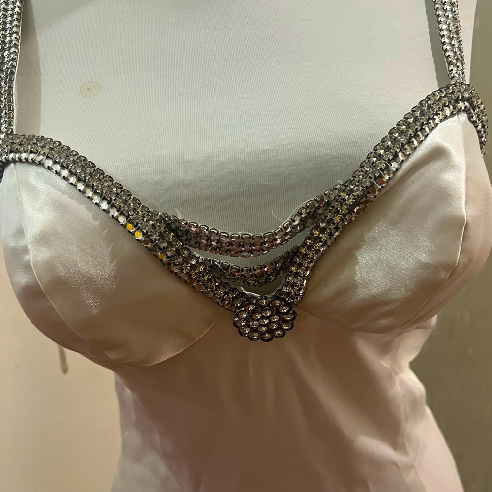 White rhinestone gown